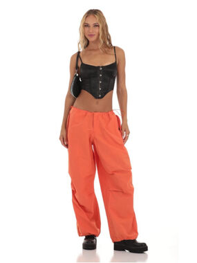 Women's idem ditto Orange Cargo Parachute Pants M